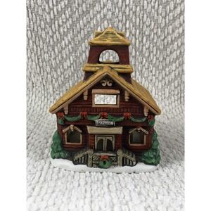 GZ Lefton 1986 School House Colonial Village Votive Candle Holder‎ Christmas